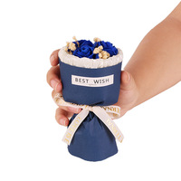 Mini bouquet de fleurs éternelles séchées en gros – Cadeau de Saint-Valentin pour petite amie, idéal pour rendez-vous galants – Savon rose fait main format poche