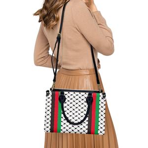 Высококачественная женская сумка из искусственной кожи с дизайном Keffiyeh, сумочка из искусственной кожи для женщин, подарочные изделия из Палестины, таможенная сумочка - Product Image 6