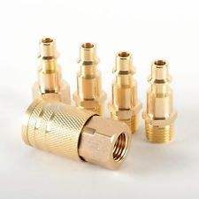 ชุดข้อต่อเร็วแบบนิเกิลชุบเหล็กอเมริกัน 1/4 NPT ชุดห้าชิ้น อะไหล่ระบบนิวเมติก - Product Image 4