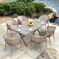 Ensemble table et chaise de jardin avec cadre en alliage d'aluminium pour meubles de jardin