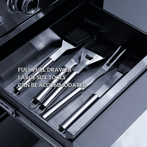 فاخر كامل حديقة الفولاذ المقاوم للصدأ شواء على شكل L وحدة جزيرة في الهواء الطلق مع أحواض ثلاجة - Product Image 4