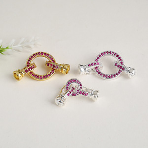 Cadena para suéter DIY con cierre, accesorios de joyería al por mayor, conector de perlas de circonia microincrustada en oro de 18K - Product Image 1