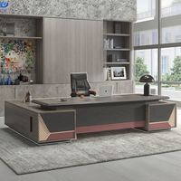 Ensemble de bureau de direction en forme de L de luxe moderne, mobilier de bureau complet, postes de travail pour villa et maison