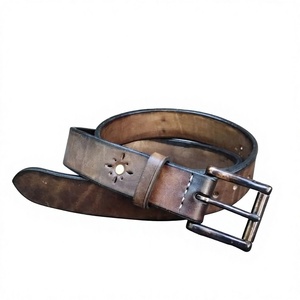 Ceinture pour homme en cuir de vache de style vintage, boucle en acier, boucle à ardillon, imperméable, fabriquée à la main en Inde - Product Image 6