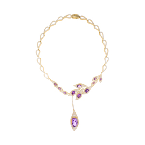 Symbole de l'éternité Collier améthyste en or italien 14K/18K Bijoux de luxe pour femmes Nouvelle Collection - Product Image 1