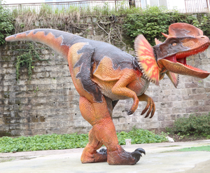 Costume da Dinosauro Dilofosauro Realistico Personalizzato con Telaio in Metallo e Pelle in Silicone, con Funzione Ruggito, per Parchi Avventura, Musei ed Esposizioni, per Adulti - Product Image 2