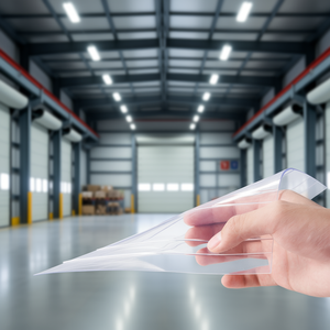 Bandes de porte industrielles 164' x 8" en PVC transparent à nervures pour entrepôts - Product Image 2