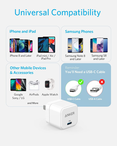 <span class=keywords><strong>Chargeur</strong></span> <span class=keywords><strong>USB</strong></span> <span class=keywords><strong>C</strong></span> <span class=keywords><strong>Anker</strong></span> 20W <span class=keywords><strong>Chargeur</strong></span> rapide avec prise pliable PowerPort III 20W <span class=keywords><strong>Chargeur</strong></span> cube pour iPhone - Product Image 6