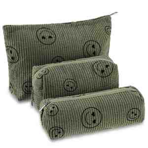 Large Capacity <b>Make</b> <b>up</b> Bag and Brush <b>Storage</b> Bag Corduroy Makeup Bag Set Aesthetic Women Handbags Purses - Product Image 1