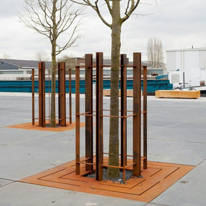 Grilles d'arbre en acier Corten-Entourages d'arbres décoratifs et durables personnalisables Art Déco pour l'aménagement paysager urbain - Product Image 6