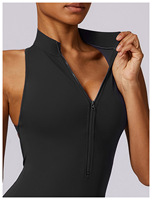 Nouveau produit en vente : Combinaison pour femmes et filles, sans manches, à dos évidé en U et lignes structurées courbées, style body ou combishort