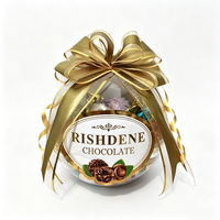 Caja de Regalo de Chocolate Esférica Transparente Envuelta en Cinta Dorada RISHDENE, Envoltorio Mixto para Dulces de Chocolate con Nueces para Recuerdos de Boda