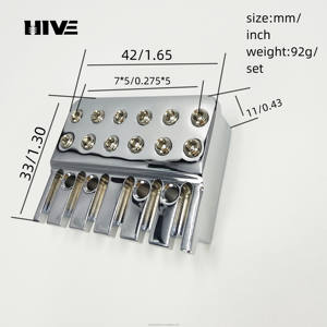 غيتار كهربائي بدون رأس جسر غيتار بستة أوتار مع أوتاد ضبط قفل وإكسسوارات أصلية بالفضة والأسود. - Product Image 2