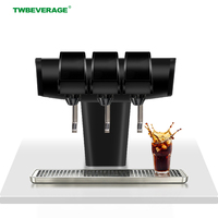 Fontaine à boissons gazeuses intégrée personnalisée à 3 robinets, distributeur de sirop de cola et de boissons gazeuses avec machine de refroidissement intégrée
