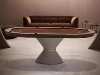 Table de poker ovale en flanelle artisanale haut de gamme italienne, jeux de jetons de luxe multijoueurs pour le divertissement en club