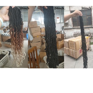 Bán Hot New Dread Locs Crochet Bím Tóc 14-36 "Sợi Tổng Hợp Crochet Tóc Nữ Thần Faux Locs Boho Locs Empress - Product Image 6