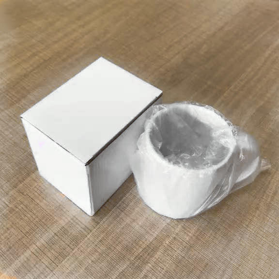 บรรจุแยกชิ้น พร้อมดีไซน์แก้วสีขาว (โลโก้)