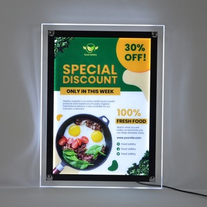 A1 A2 Acrylic Frame Ultra Slim High Brightness Hanging Indoor Rectangle Wall Light Box Food <strong>Electric</strong> Display Restaurant Led Menu - Product Image 3