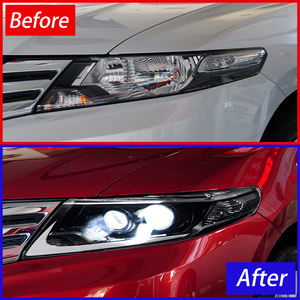 ไฟหน้า<span class=keywords><strong>รถ</strong></span>ยนต์สำหรับ Honda City <span class=keywords><strong>2008</strong></span>-2014 ชุดไฟหน้า LED อัตโนมัติ อัพเกรดคุณภาพสูง เลนส์โปรเจ<span class=keywords><strong>ค</strong></span>เตอร์ 2 ตัว อุปกรณ์เสริม - Product Image 2