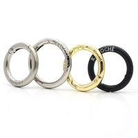 Logo Cincin Pegas Bulat Terukir, Kancing Cincin Pegas Custom dari Paduan Seng untuk Perlengkapan Tas, Aksesoris Gantungan Kunci