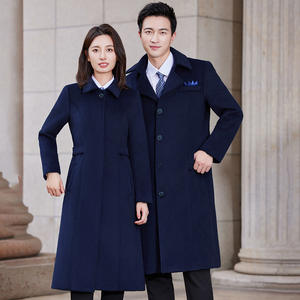 高品質ブラックコートプロフェッショナルウィンドブレーカーセット秋冬銀行営業部ホテル管理オーバーコートユニセックスキープ - Product Image 3