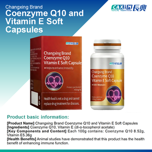 Changxing High Potency <span class=keywords><strong>CoQ10</strong></span> 8,52g & Vitamine E 5,36g Softgel Capsules - Hartgezondheid & Antioxidanten Ondersteuning (60/120 Capsules) - Product Image 1