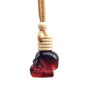 Hot Selling 8ml Round <strong>Skull</strong> Shape Hanging Diffuser Car Perfume <strong>Bottle</strong> Car Essential Oil <strong>Glass</strong> <strong>Bottle</strong> Car air Freshener <strong>Bottle</strong> - Product Image 6