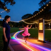 Système d'éclairage dynamique intelligent pour parcs et pistes de course nocturnes, avec contrôle par application IA et suivi de la lumière, éclairage d'ambiance et capteur de course nocturne