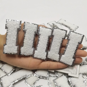 Isı basın transferi şönil yamalar Glitter rozeti mektup ben yama üzerinde demir - Product Image 3