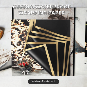 All'ingrosso coreano impermeabile fiore carta da imballaggio con bordo dorato per mazzi per fioristi e festa della mamma regalo - Product Image 2