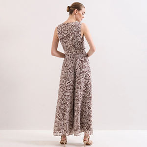 Combinaison légère personnalisée à imprimé feuilles pour femme, <span class=keywords><strong>pantalon</strong></span> large décontracté pour femme - Product Image 3