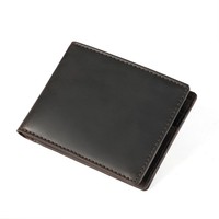 Dompet Lipat Pria Kulit Sapi Asli Ya579 Grosir Logo Kustom Desain Sederhana Dompet Pendek untuk Pria