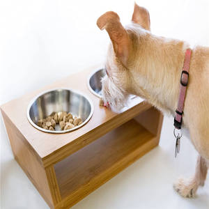 Tinggi Anjing dan Kucing Pet Feeder, Double Bowl Mengangkat Berdiri Dilengkapi dengan Tambahan Dua Stainless Steel Mangkuk untuk Anjing Kecil - Product Image 4