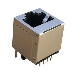 Supply foremost Type <span class=keywords><strong>10</strong></span>/100Base-T Magnetic Vertical DIP RJ45 connector with 180 grees - Product Image 1