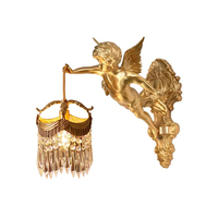 Applique Murale Rétro Française en Laiton pour Hôtel, Chambre, Couloir, Escalier, Luminaire Décoratif en Cristal, Lumière Murale en Cuivre pour Fond de Mur