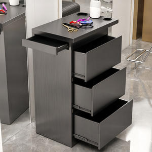 Stainless Steel Salon Trolley Hair Salon Storage Cabinet Barber Shop Tool Cabinet With Multi <b>Drawers</b> And Cup Holders - Product Image 1