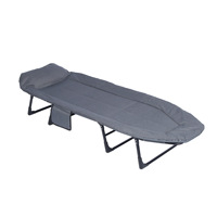 Chaise longue moderne et portable pour bureau et extérieur, design pliable minimaliste avec cadre métallique, idéale pour les pauses déjeuner, les fermes et les parcs
