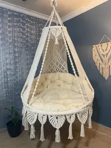 Fauteuil suspendu en macramé <span class=keywords><strong>XXL</strong></span> style bohème pour intérieur, véranda ou chambre - Product Image 6