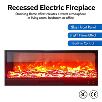 Cheminée Électrique Américaine Personnalisée avec Flamme Simulée Intégrée, Meuble Décoratif pour Cheminée Électronique