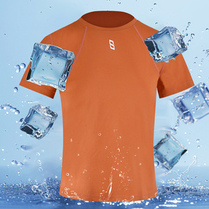 Camiseta Deportiva de Manga Corta Boton, Naranja, Unisex, Transpirable, de Secado Rápido, para Correr, Ciclismo y Fitness - Product Image 1