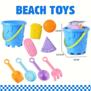 Set di Giocattoli da Spiaggia per Bambini all'Ingrosso, Attrezzi per Castelli di Sabbia con Secchielli, Spruzzini e Stampi per Cibo - Product Image 6