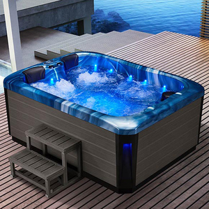 2-3 People Use Rectangular Control Panel <strong>Overflow</strong> Jet Bubble Balboa Outdoor Spa Massage Hot Spa Bathtubs With Seat - Product Image 1