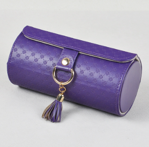 Cross-border PU Three-layer Foldable Cylinder European Style Solid Pattern <b>Jewelry</b> <b>Storage</b> Box & Bag for Valentine's Day - Product Image 2