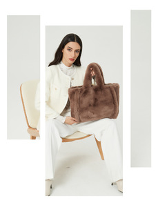 Mùa Thu Và Mùa Đông Thời Trang Lớn Faux Fur Của Phụ Nữ Tote Túi Fluffy Mềm Sang Trọng Phụ Nữ Túi Xách Tay Vai Túi Cho Phụ Nữ - Product Image 6