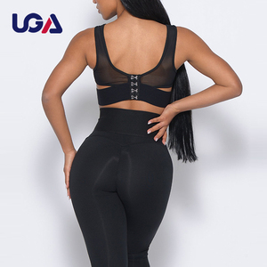 Womens Gymwear Sets Custom <strong>Black</strong> Slim Fit Mesh Sports Suits Fashion <strong>Crop</strong> Bra Top High Waist <strong>Leggings</strong> 3pcs Yoga Clothes Suit - Product Image 6
