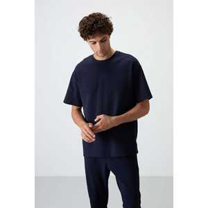 Ensemble de survêtement pour homme bleu marine, coton, coupe ample, décontracté, respirant, design simple, style adulte - Product Image 2