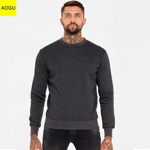 Manga larga <span class=keywords><strong>sin</strong></span> <span class=keywords><strong>capucha</strong></span> impreso personalizado stript gimnasio pullover sudadera para hombres - Product Image 1
