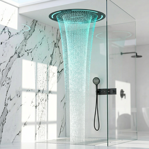 Juego de Ducha <span class=keywords><strong>MYN</strong></span> con Cabezal de Ducha Oculto en la Pared, Temperatura Constante, Pantalla Digital, Luz Ambiental de Cobre, para el Hogar - Product Image 6