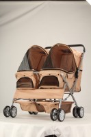 Poussette double pour animaux de compagnie Poussette pliable pour 2 chiens et chats Transporteur à deux places Jogger de voyage Chariot de transport pour animaux de compagnie