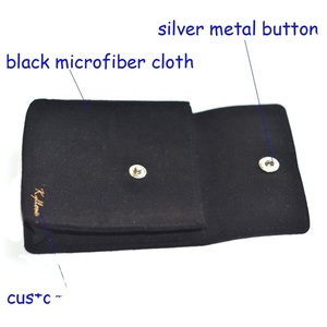 Luxury Embossed Logo 3D Microfiber Suede Gift Pouch <b>Necklace</b> Earrings Jewelry Button Pouch - Product Image 4